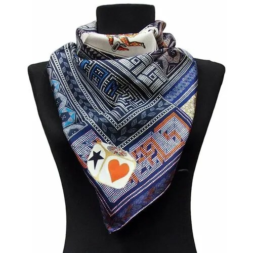 Платок Christian Lacroix, натуральный шелк, 70х70 см, синий