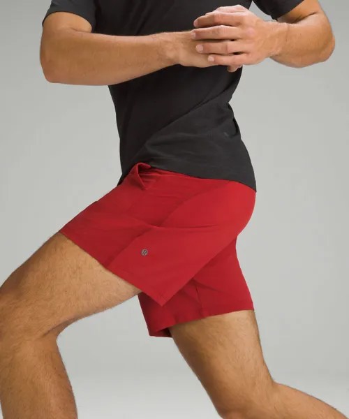 Короткие шорты без подкладки Pace Breaker Lululemon, красный