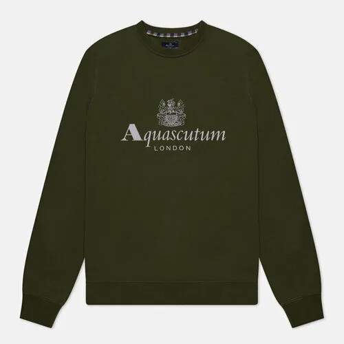 Толстовка Aquascutum, силуэт прямой, размер s, зеленый