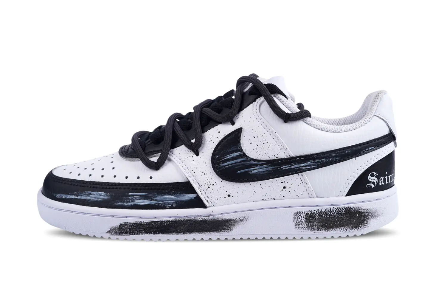 Кроссовки Nike Court Vision Skateboarding Shoes Women's Low-top Black/white, черный/белый