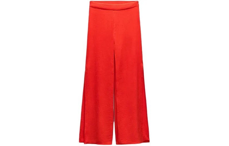 Повседневные брюки женские темно-красные Zara