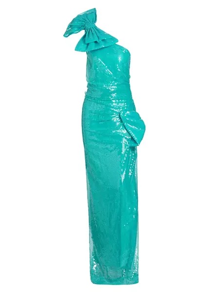 Платье с пайетками и бантом Nina Ricci, синий
