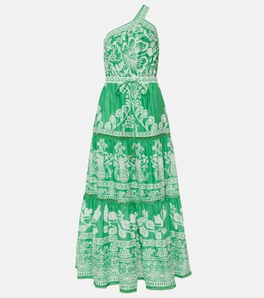Платье макси Sweet Garden Green из хлопка Farm Rio, зеленый