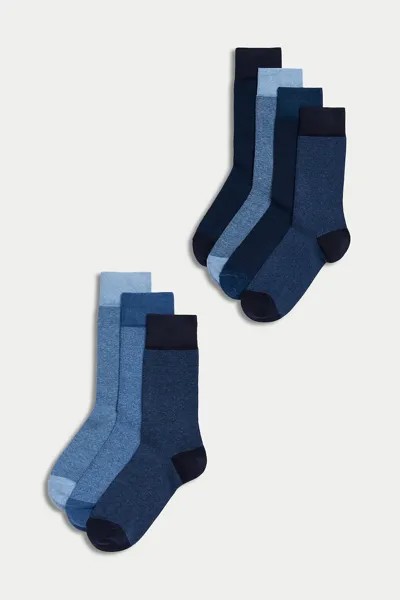 Длинные носки Cool & Fresh — 7 пар Marks & Spencer, синий