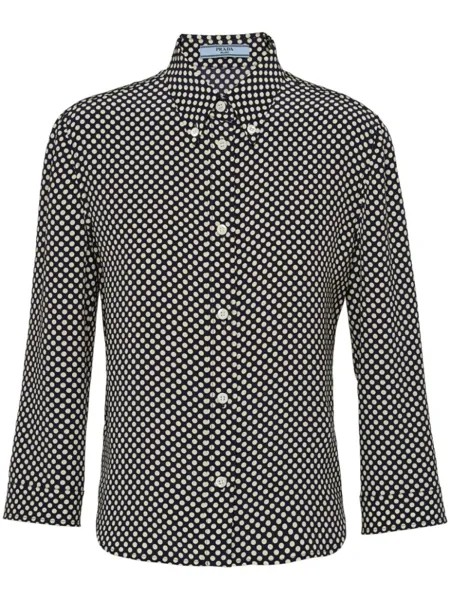 Prada рубашка Marocain в горох, синий