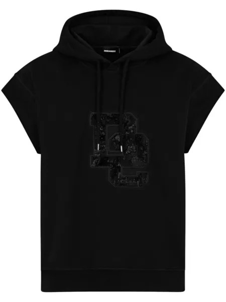 Dsquared2 худи с логотипом из пайеток, черный