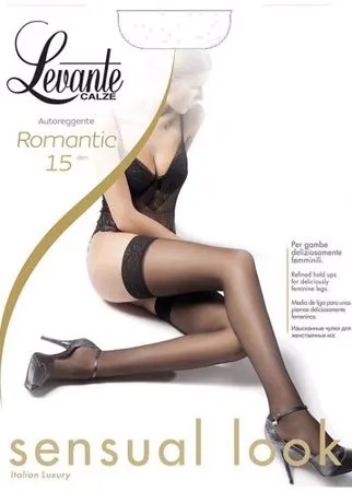 Чулки Levante Romantic, 15 den, размер 3-L, bianco (белый)