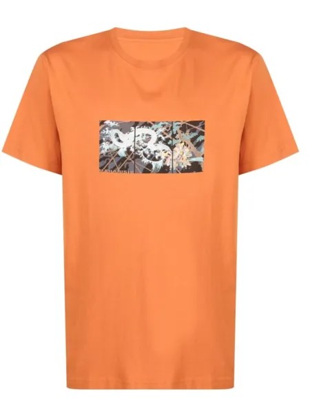 Maharishi футболка из органического хлопка с графичным принтом, оранжевый