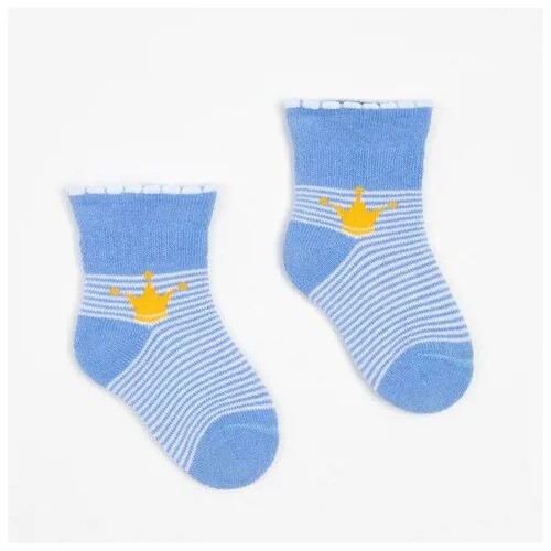Носки  для мальчиков, махровые, размер 11-12, голубой