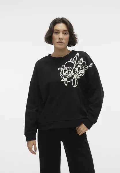 Толстовка Vmemma Embroidery Vero Moda, цвет black/birch