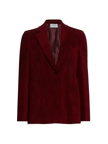 Однобортный вельветовый пиджак Akris Punto, цвет garnet