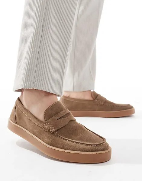 Бежевые повседневные кожаные лоферы ALDO Alfie