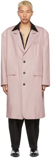Эксклюзивное розовое пальто SSENSE в стиле 90-х LU'U DAN