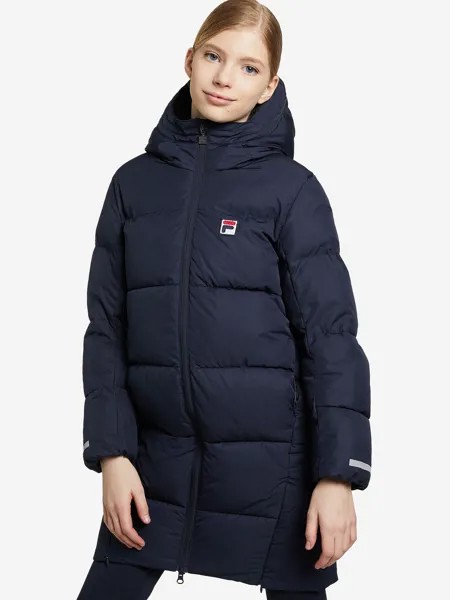 Пальто утепленное для девочек FILA, Синий, размер 140