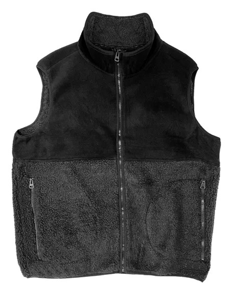 Утепленный жилет EGOMAXX Fleece Kunstfell Warme Jacke Ärmellos ohne Kapuze, черный
