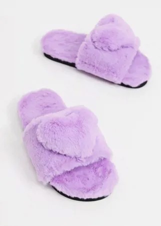 Лиловые слиперы из переработанного искусственного меха Monkie Love-Фиолетовый