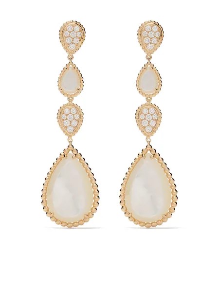 Boucheron 18kt yellow gold Serpent Bohème diamond and mother-of-pearl pendant earrings