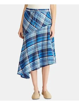 Женская темно-синяя юбка в шотландскую клетку ниже колена HI-LO RALPH LAUREN Размер: 6