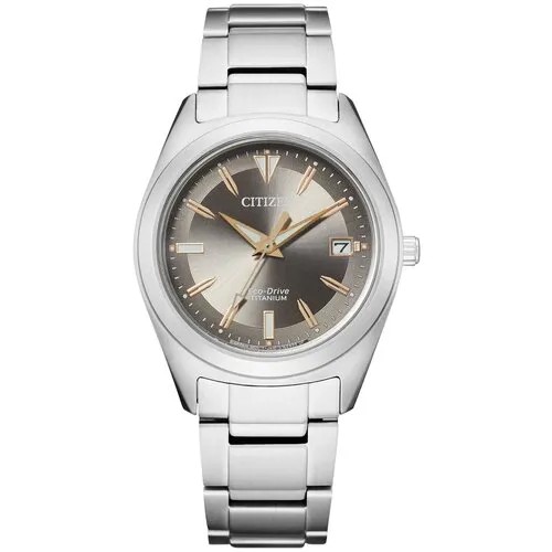 Наручные часы CITIZEN Японские наручные часы Citizen FE6150-85H, серый, серебряный