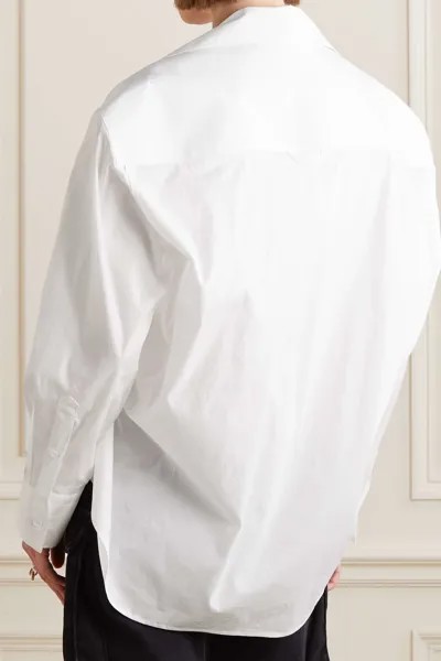 JACQUEMUS Укороченная рубашка Amaro из хлопкового поплина с драпировкой, белый