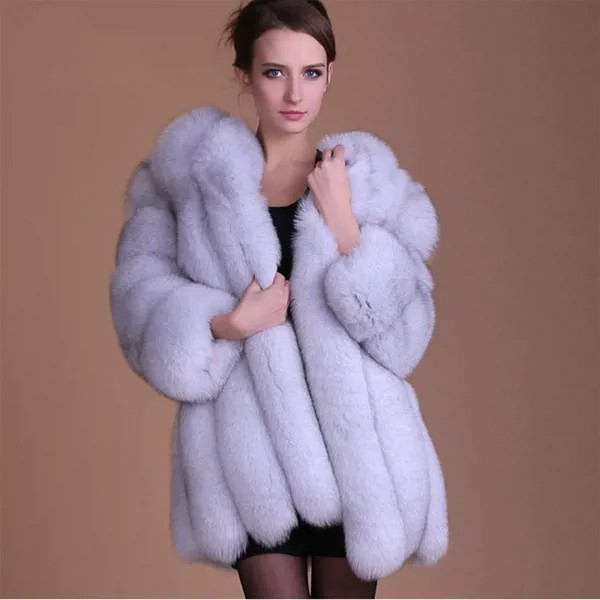 Зимняя женская куртка, повседневное элегантное дизайнерское теплое модное пушистое лохматое пальто из искусственного меха, высокое качест...