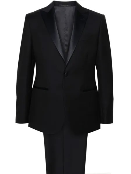 Corneliani вечерний костюм-тройка из вирджинской шерсти, синий