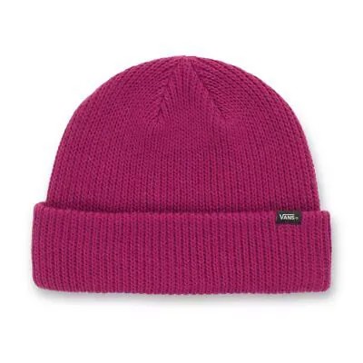 Вязаная кепка унисекс с манжетами Vans Core Basics Beanie (Raspberry Radiance)