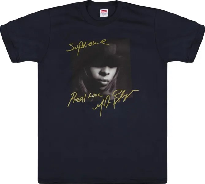 Футболка Supreme Mary J. Blige T-Shirt 'Navy', синий