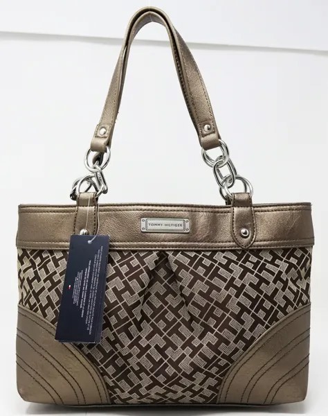 НОВАЯ женская бронзово-коричневая женская большая сумка с логотипом Tommy Hilfiger, маленькая сумка-кошелек
