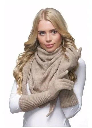 Перчатки LAMBONIKA демисезонные, подкладка, размер 6.5, бежевый