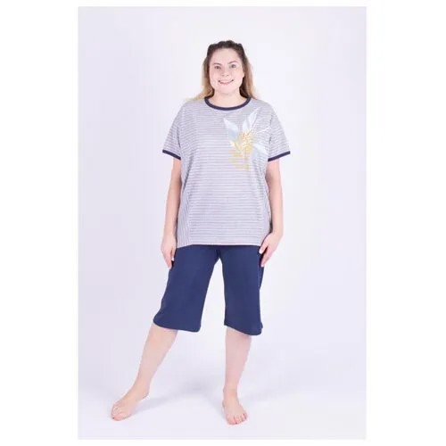 Комплект Свiтанак, бриджи, шорты, футболка, короткий рукав, размер 158.164-104-110, серый