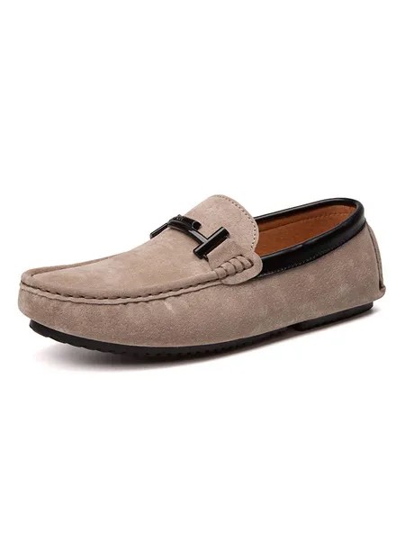 Milanoo Mens Moccasin Loafers Round Toe Slip On Driving Shoes