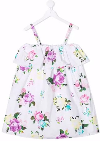 Pinko Kids платье миди с цветочным принтом