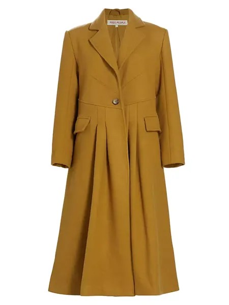 Расклешенное шерстяное пальто Victoria Free People, цвет camel