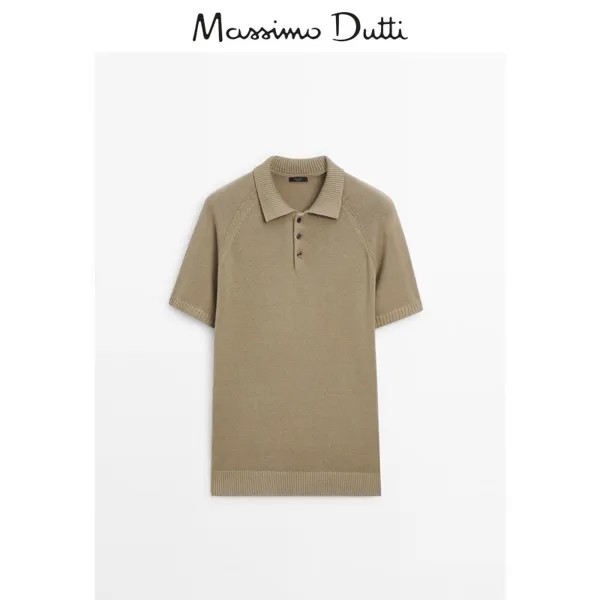 Футболка-поло Massimo Dutti Special, коричневый