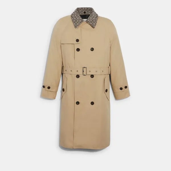 Тренч COACH Trench Coat In Organic Cotton And Recycled Polyester, хаки