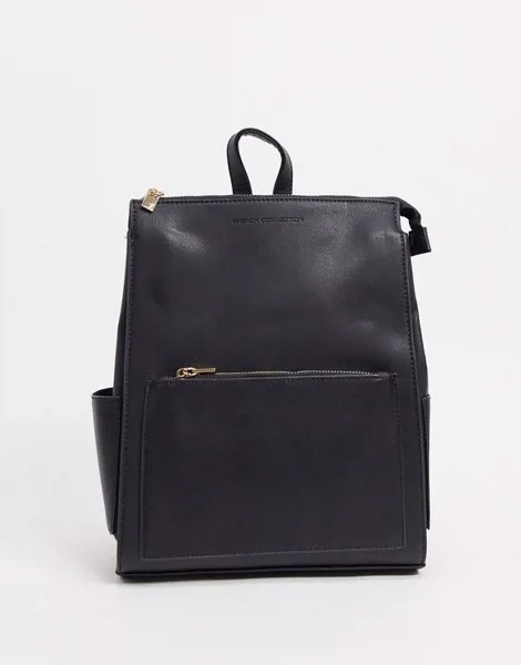 Черный рюкзак на молнии в стиле oversized French Connection