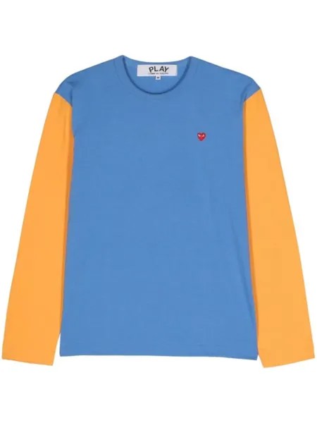 Comme Des Garçons Play двухцветная футболка с нашивкой, синий