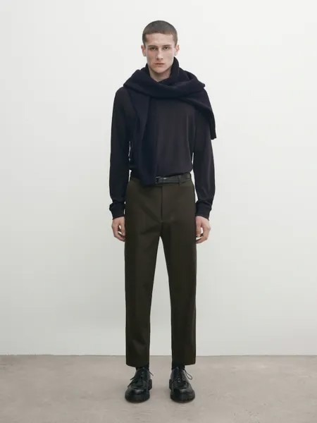 Футболка из 100% хлопка с длинными рукавами Massimo Dutti, синий