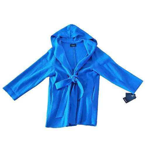 Пальто  Gamelia, демисезон/зима, шерсть, силуэт свободный, укороченное, размер 50/170, синий, коричневый