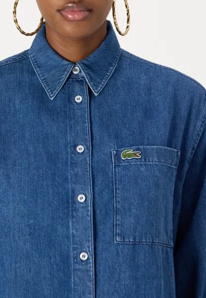 Рубашка-блузка Lacoste, темно-синий деним