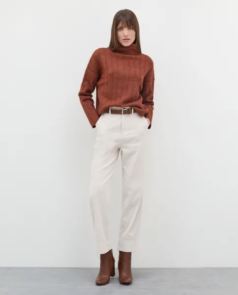 Женские вельветовые брюки из чистого хлопка Iwie, светло-коричневый