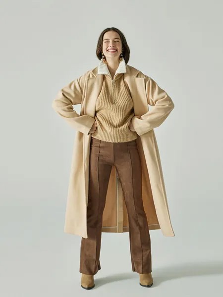 Однотонный женский трикотажный свитер с высоким воротником и длинными рукавами XSIDE, бафф