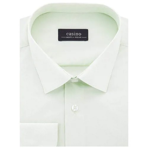 Рубашка мужская длинный рукав CASINO c410/15/566/Z, Полуприталенный силуэт / Regular fit, цвет Зеленый, рост 174-184, размер ворота 39