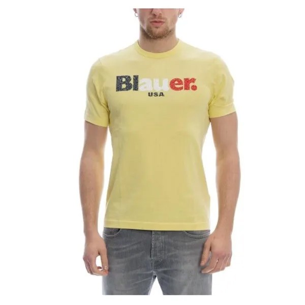 Мужская футболка Blauer BLUH02144 Blauer USA Yellow Cotton