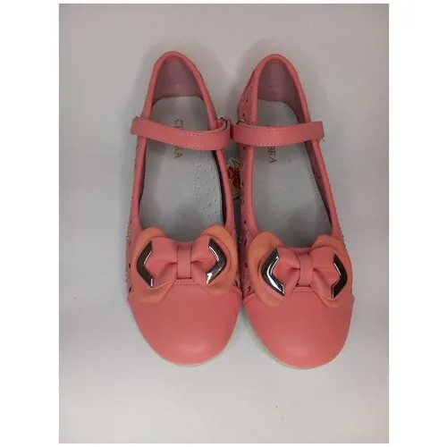 Туфли розовые для девочки с бантом 36 размер