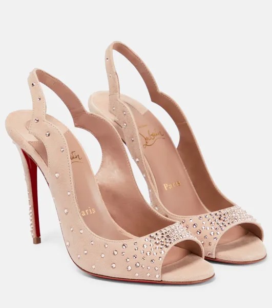 Замшевые сандалии Nudes Degrachick Christian Louboutin, бежевый