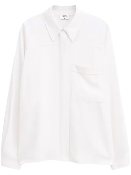 Filippa K блузка Shiny с накладным карманом, белый