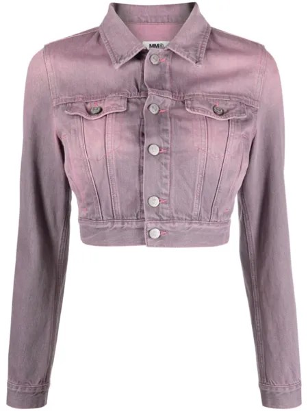 MM6 Maison Margiela укороченная джинсовая куртка, розовый