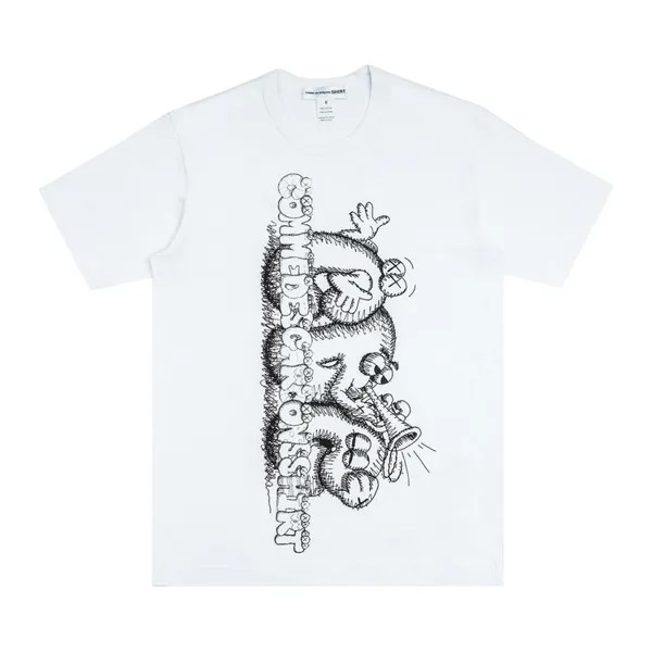 Футболка Comme des Garçons SHIRT x KAWS Printed T-Shirt Print 3 'White', белый